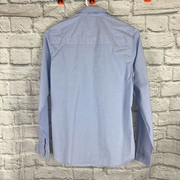 Abercrombie & Fitch button down dress shirt w/button cuffs like new blue sz Med - Picture 5 of 5